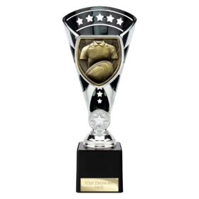 Cobra Star Cup Rugby Shirt & Ball Silver & Black 230mm