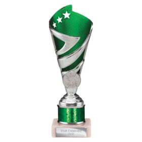 Hurricane Multisport Plastic Tube Cup Silver & Green 200mm
