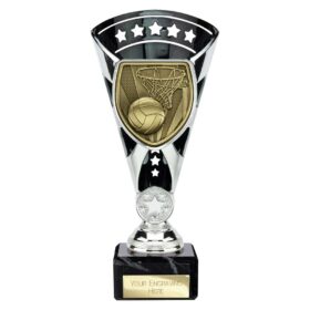 Cobra Star Cup Netball Silver & Black 210mm
