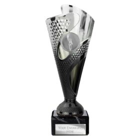 Rodeo Trophy Silver & Black 195mm
