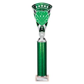 Cobra Star Multisport Tube Trophy Silver & Green 380mm