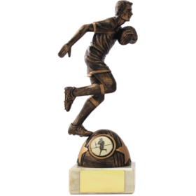 Male Rugby Figurine- Antique Bronze-200mm