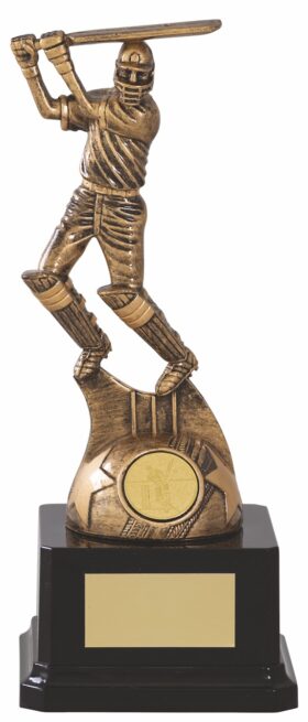 Male Cricket Figurine- Batter- Antique Bronze-230mm