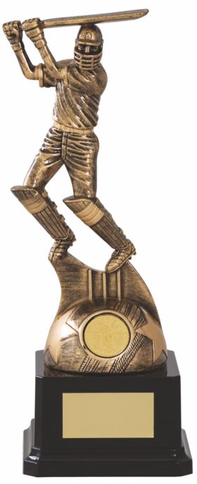 Male Cricket Figurine- Batter- Antique Bronze-255mm