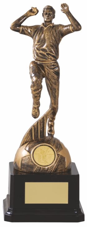 Male Cricket Figurine- Fielder - Antique Bronze-255mm