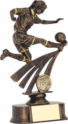 Female Football Figurine- Antique Bronze/Gold-200mm
