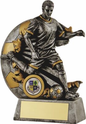 Male Football Figurine- Antique Gold/Silver-183mm