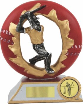 Male Cricket Figurine- Batter - Silver-120mm