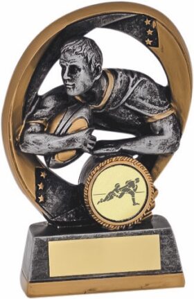 Male Rugby Figurine- Antique Bronze/Gold-120mm