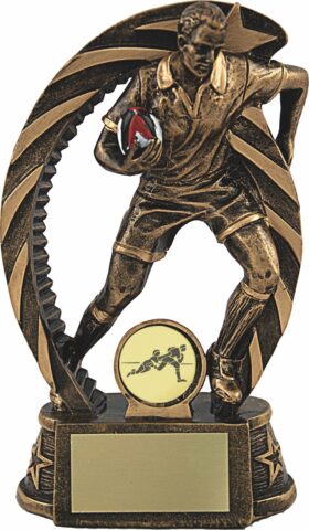 Male Rugby Figurine- Antique Bronze/Gold-170mm