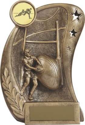 Male Rugby Figurine- Antique Bronze-120mm