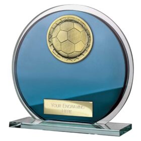 Seismic Superstar Football Circle Plaque Blue & Silver 125mm