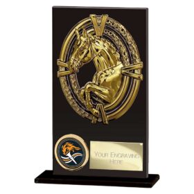 Maverick Hero Equestrian Glass Award Jet Black 140mm