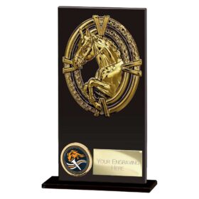 Maverick Hero Equestrian Glass Award Jet Black 160mm