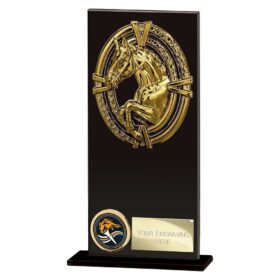 Maverick Hero Equestrian Glass Award Jet Black 180mm