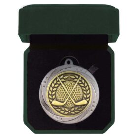 Superstar Golf Medal & Box Silver 60mm