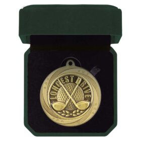 Superstar Longest Drive Medal & Box Gold 60mm