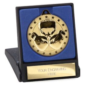 Cascade Stars Boxing Medal & Box Gold 50mm
