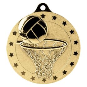 Cascade Stars Netball Medal Gold 50mm