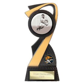 Mania Tower Rugby Award Carbon Black & Gold 180mm