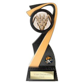 Mania Tower Ten Pin Bowling Award Carbon Black & Gold 205mm
