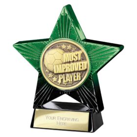 Superstar Most Improved Player Award Green & Black 110mm