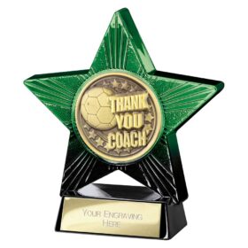 Superstar Thank you Coach Award Green & Black 110mm