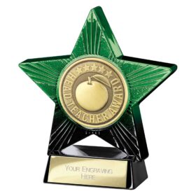 Superstar Head Teacher Award Green & Black 110mm