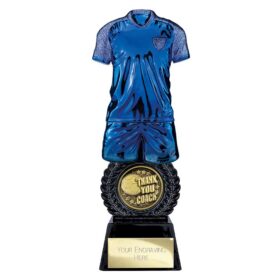 Intensity Football Thank You Coach Award Blue & Carbon Black 260mm