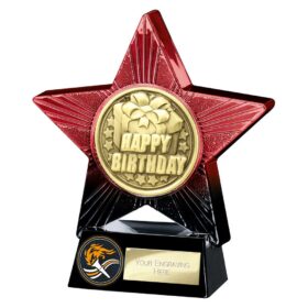Superstar Happy Birthday Award Red & Black 140mm