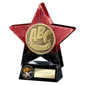 Superstar Spelling Award Red & Black 140mm