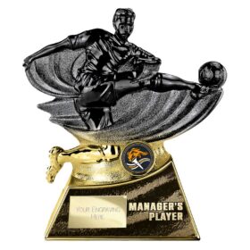 Power Strike Football Managers Player Carbon Black & Gold 180mm