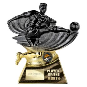 Power Strike Football Player of Month Carbon Black & Gold 200mm