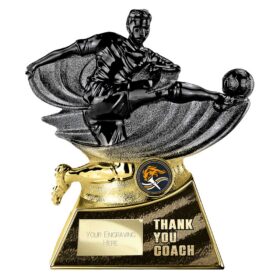 Power Strike Football Thank You coach Carbon Black & Gold 180mm
