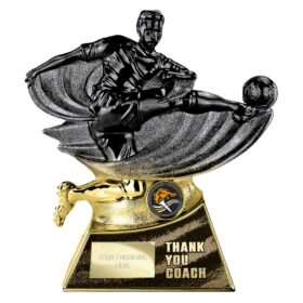 Power Strike Football Thank You coach Carbon Black & Gold 200mm