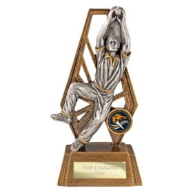 Immense Cricket Fielder Award Antique Gold & Silver 190mm