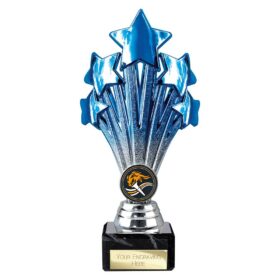 5 Star Trophy Blue and Silver 200mm