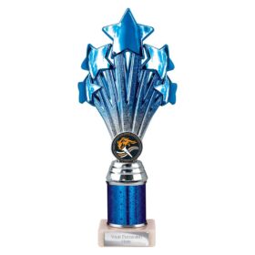 5 Star Multisport Tube Trophy Blue & Silver 240mm