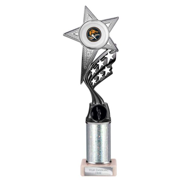 Innov8 Multisport Tube Trophy Silver & Black 300mm - Rockingham Trophies